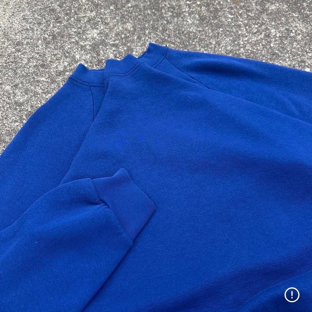 Vintage 80s Fruit of the Loom Sweatshirt Made in USA Blank Blue XL (d2)